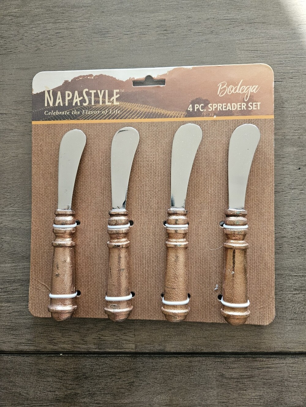 Bodega 4-Piece Napa Style Copper Spreaders Set New